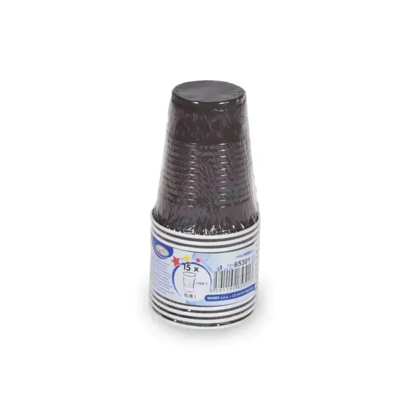 Kávový kelímek plastový hnědo-bílý 0,18 l -PP- (Ø 70 mm) [15 ks] (65301)