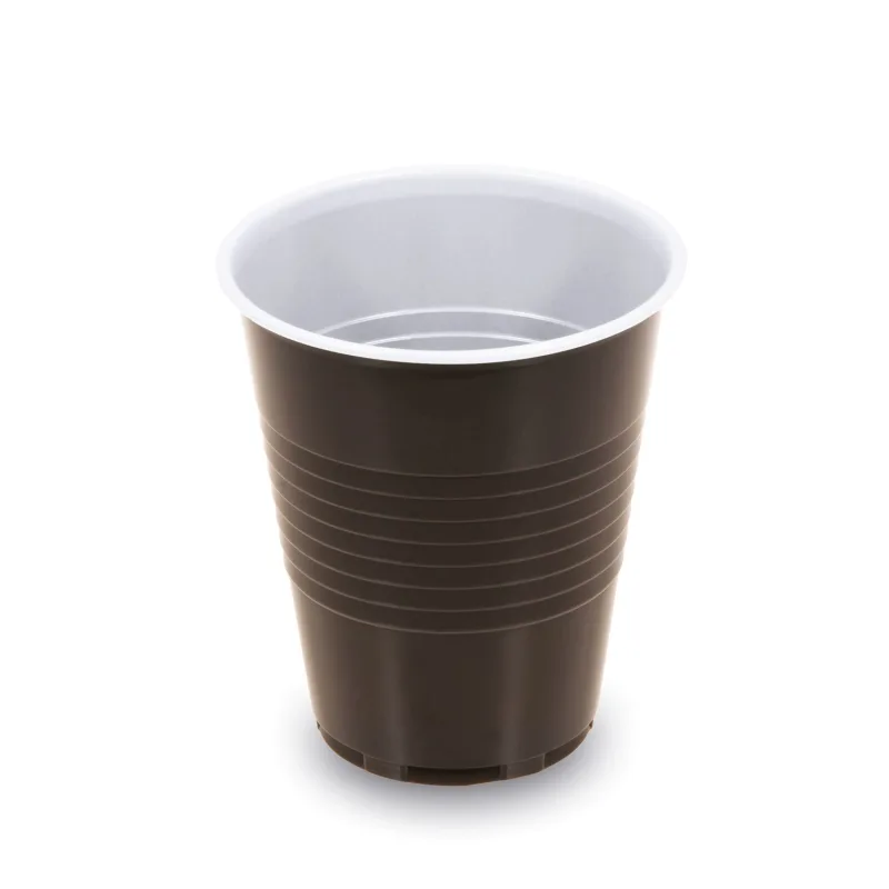 Automatový kelímek hnědo-bílý 0,15 l -PS- (Ø 70 mm) [100 ks] (73265)
