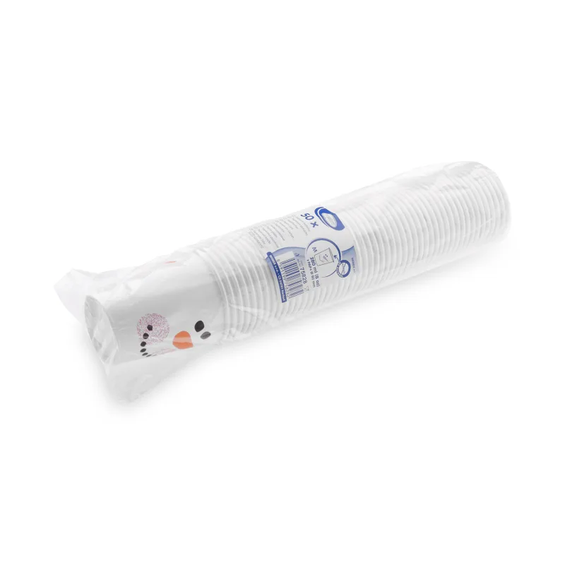 Papírový kelímek "Sněhulák" 280 ml, M (Ø 80 mm) [50 ks] (75828) 11N,