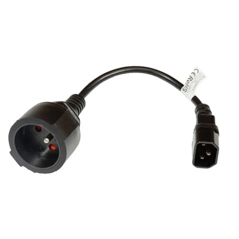 Redukcia UPS 230V 1 zásuvka / UPS. Dĺžka káblu 23cm. (redukcia CEE 7/5 na…