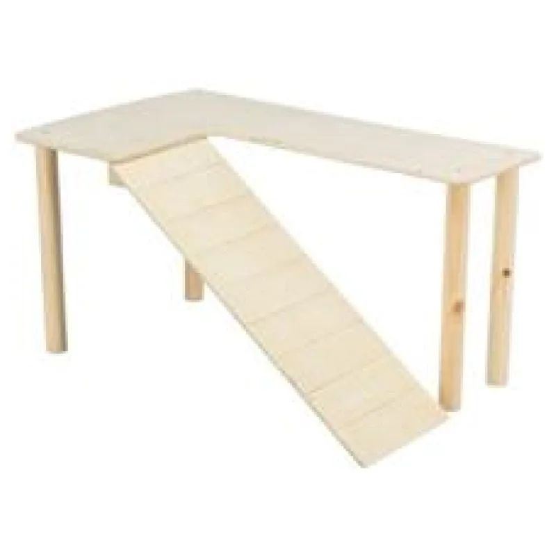 Platforma s rampou pro myšky, křečky 47 x 25 x 30 cm, dřevo 1 ks