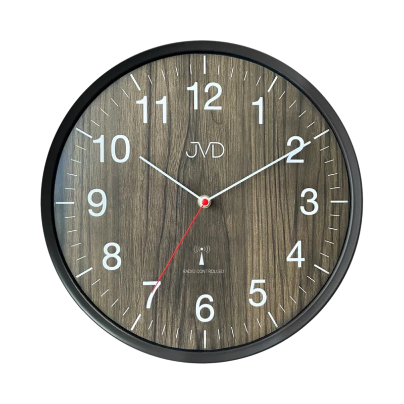 JVD Nástěnné rádiem řízene hodiny JVD RH17.3 v imitaci dřeva