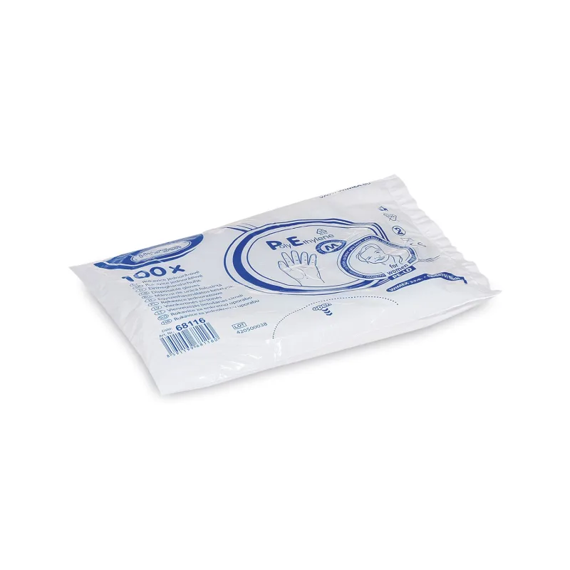 Rukavice jednorázové LDPE pro ženy (velikost M) [100 ks] (68116 - P14D