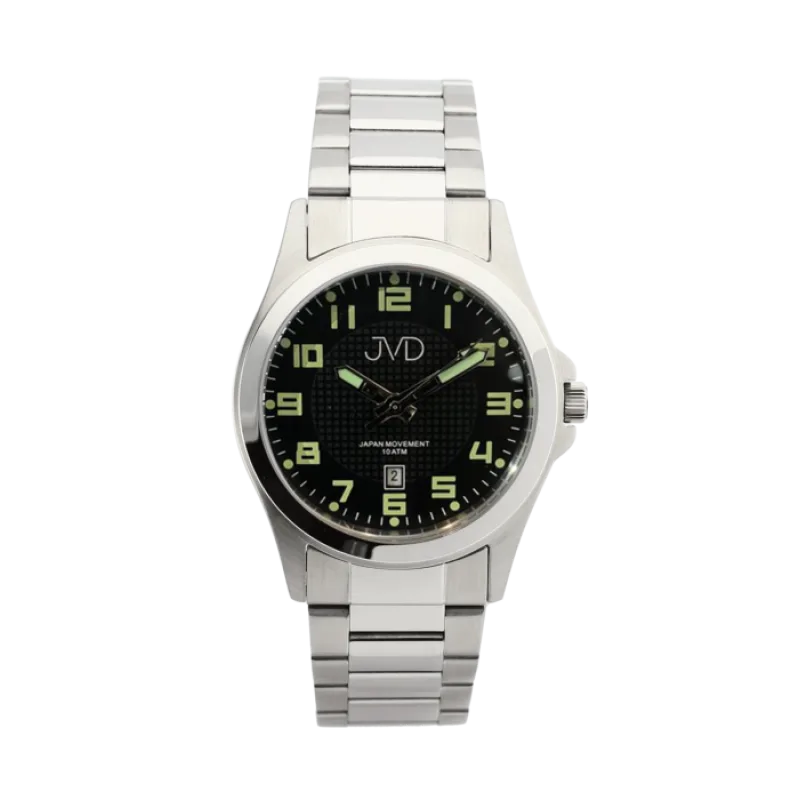 Vodotěsné náramkové pánské hodinky JVD steel J1041.17 - 10ATM s luminiscenčním číselníkem