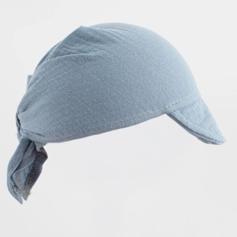Detská letná mušelínová šatka so šiltom New Baby blue