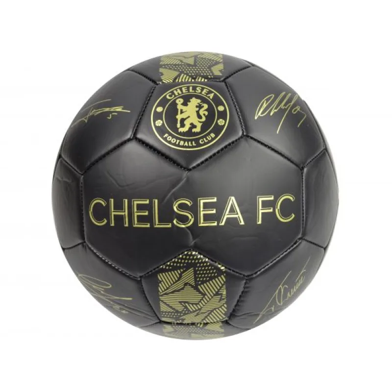 Chelsea FC futbalová lopta s podpismi čierna - SKLADOM