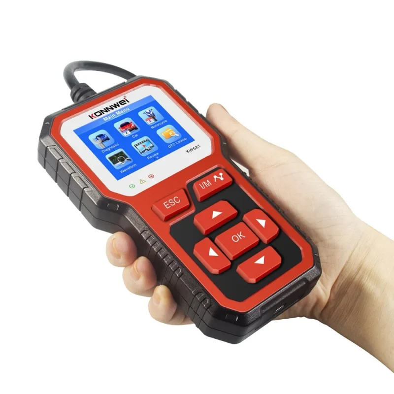 Diagnostický merač, OBD2 skener, tester batérií Konnwei KW681 autodiagnostika