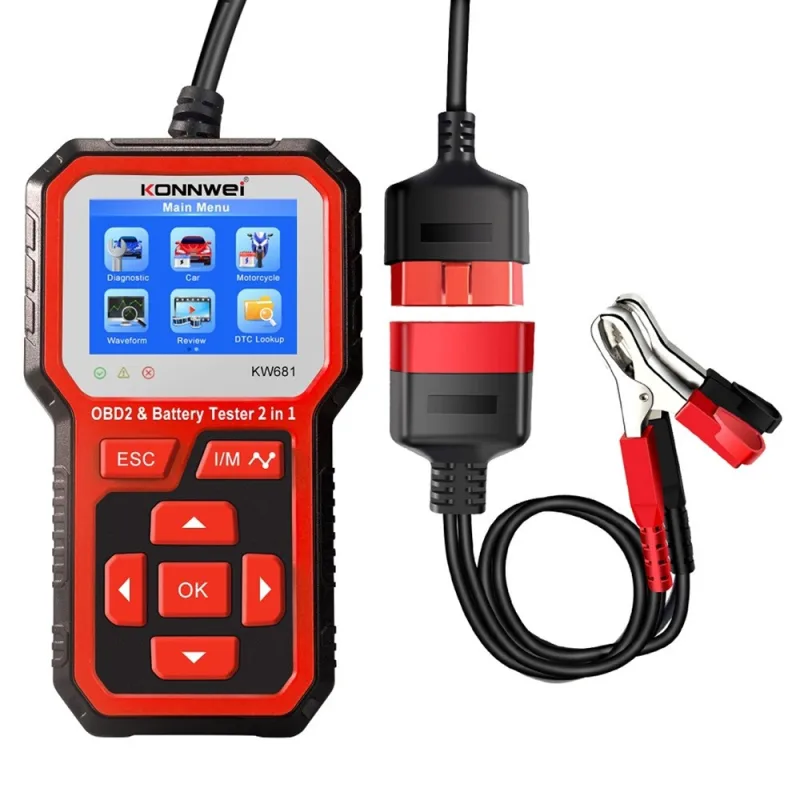 Diagnostický merač, OBD2 skener, tester batérií Konnwei KW681 autodiagnostika