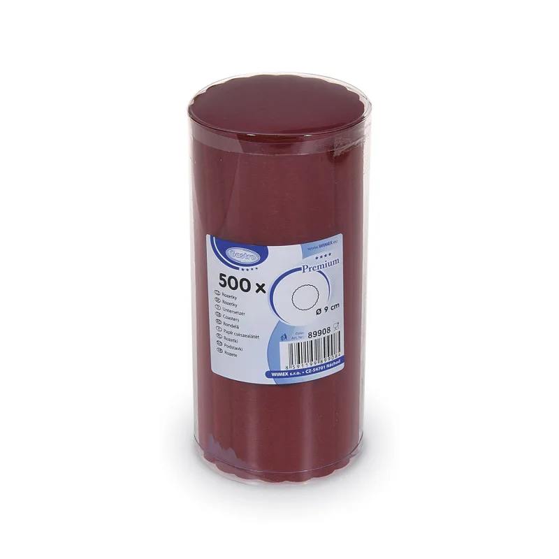 Rozetky do podšálku PREMIUM Ø 9 cm bordové [500 ks] (89908)