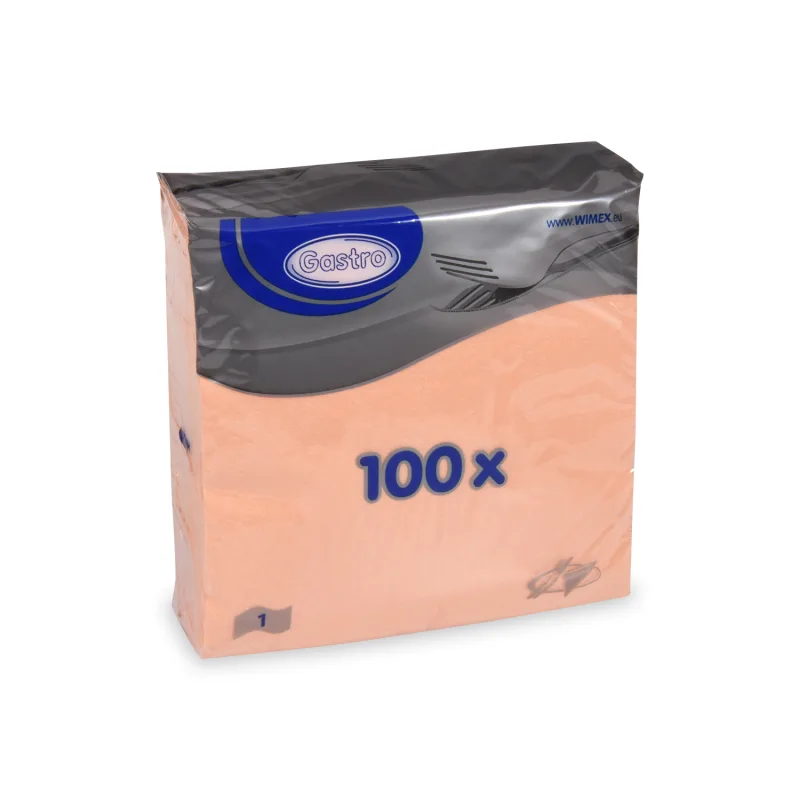 Ubrousky 1-vrstvé 33 x 33 cm apricot [100 ks] (70504)