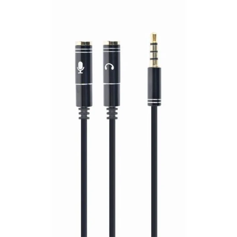 Gembird adaptér 1 x 3.5 mm 4-pin miniJack (M) na 2 x 3.5 mm jack (F) pre…