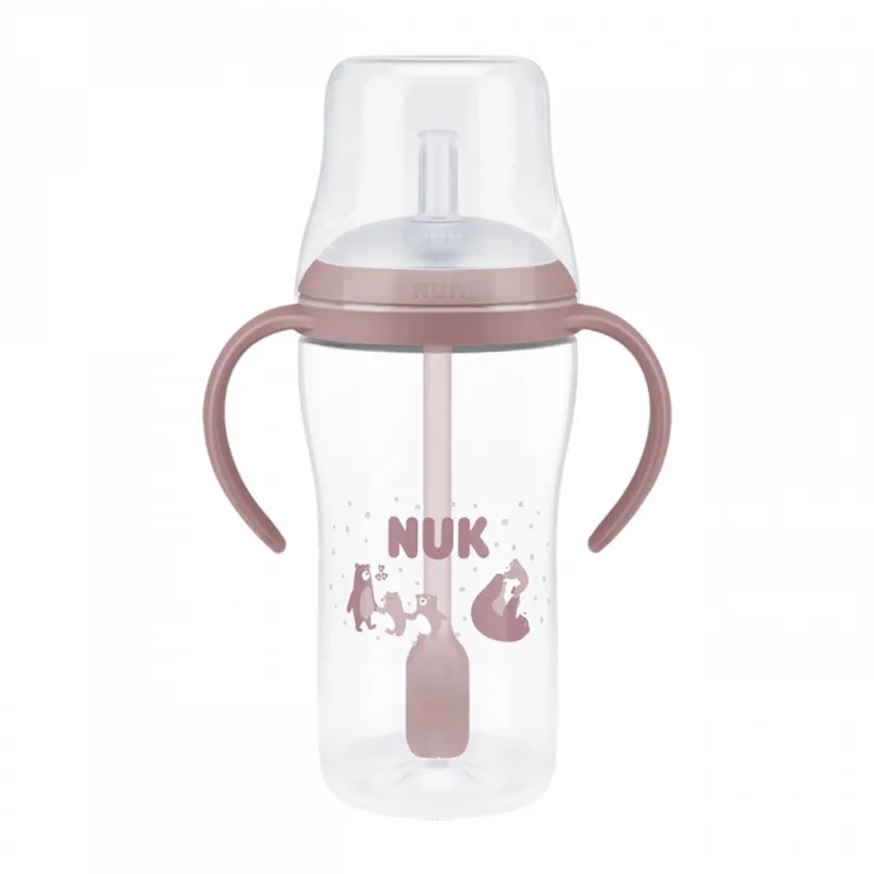 Kojenecká fľaša NUK Perfect Match na učenie so slamkou BEAR 260 ml