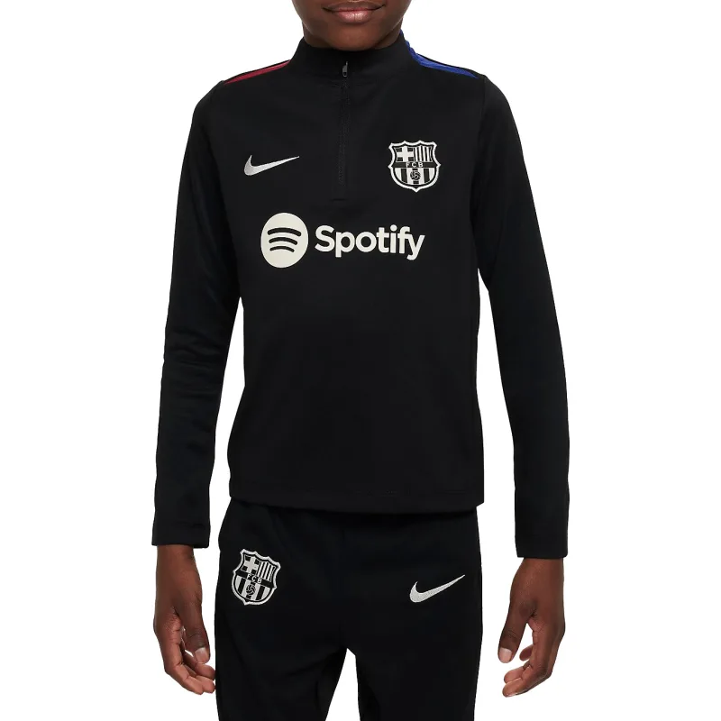 Nike FC Barcelona tréningová mikina čierna detská 2024-2025