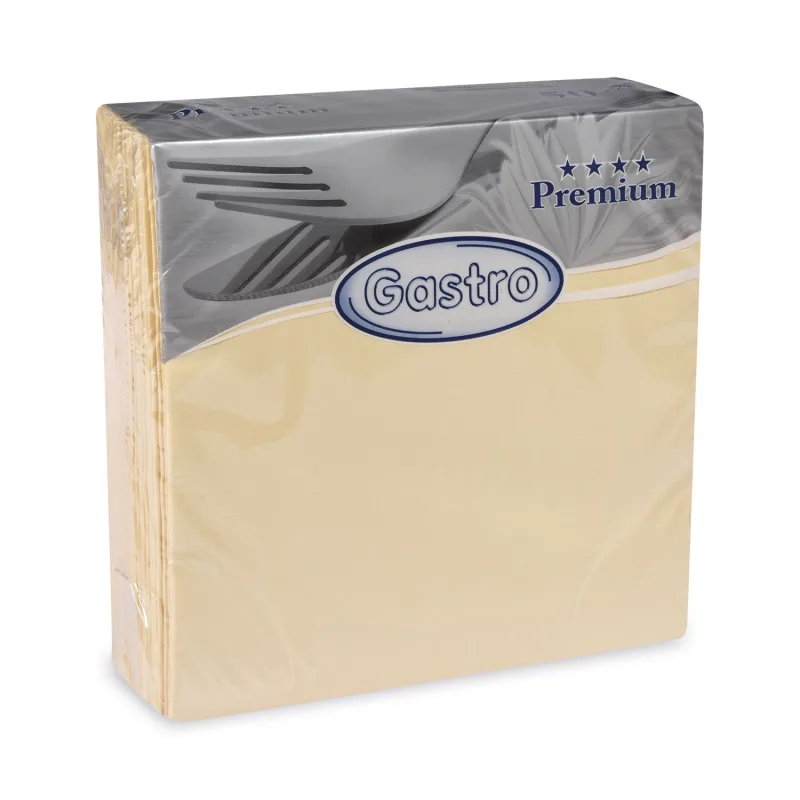 Ubrousky PREMIUM z netkané textilie béžové 40 x 40 cm [50 ks] (89109)