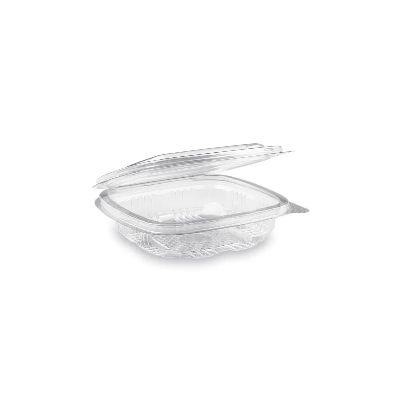 Miska hranatá průhledná s víčkem 125 ml (rPET) [50 ks] (77601 - CH4)