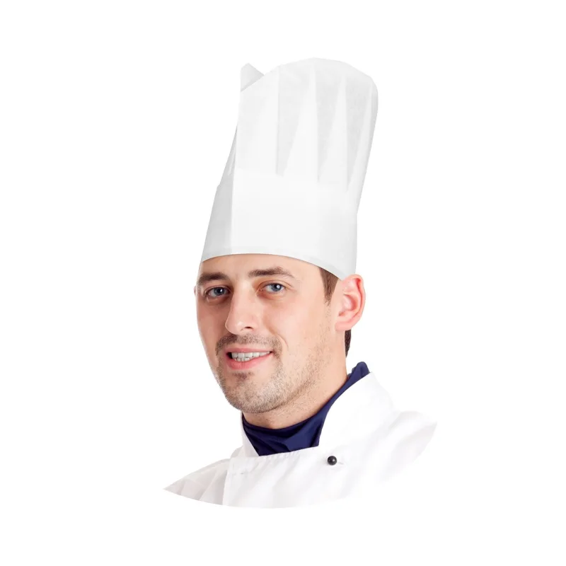 Kuchařská čepice papírová, bílá 23 cm [10 ks] (68220)