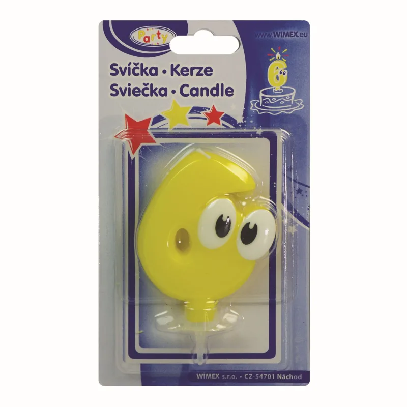 Číslová svíčka se stojánkem (6) 80 mm [1 ks] (37306)