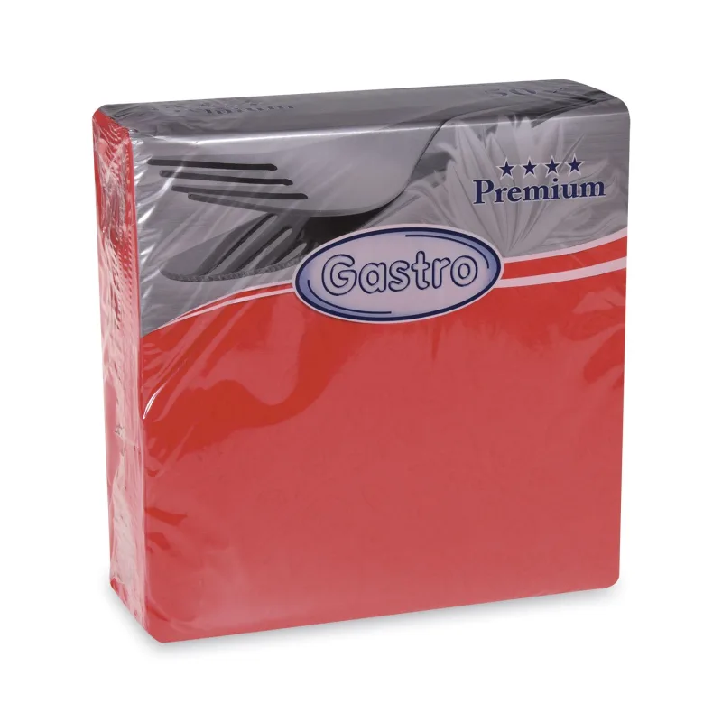Ubrousky PREMIUM "dekor R" z netkané textilie červené 40 x 40 cm [50 ks] (89201)