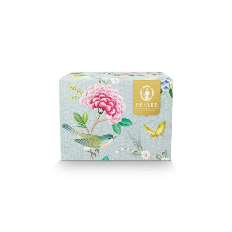 Pip Studio Blushing Birds 2ks cappuccino hrnků 280ml s talířky, modrá