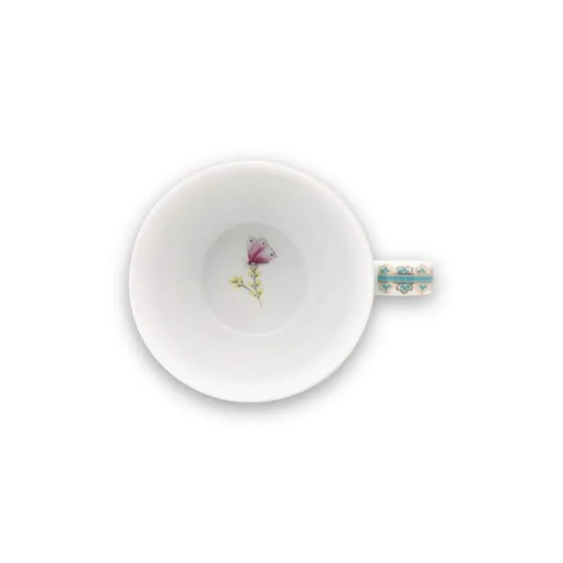 Pip Studio Blushing Birds 2ks cappuccino hrnků 280ml s talířky, modrá