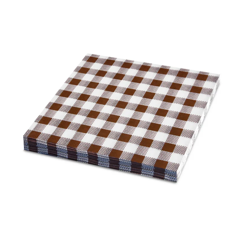 Ubrousky 1-vrstvé 33 x 33 cm KARO hnědé [100 ks] (70559 - E12A)