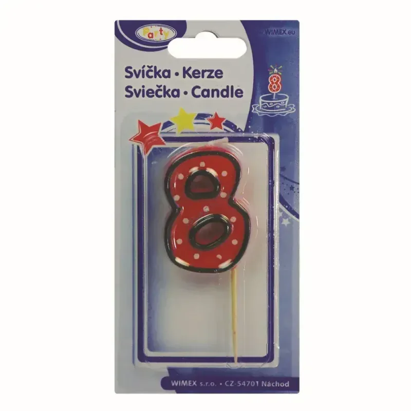 Číslová svíčka na špejli (8) 50 mm [1 ks] (37208)