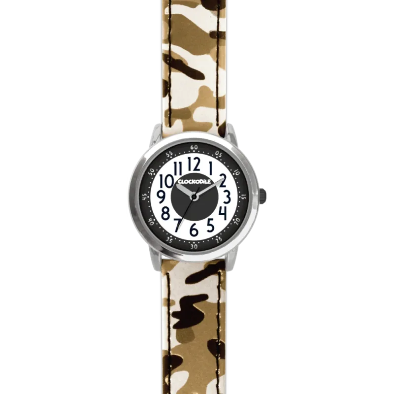 CLOCKODILE Svítící hnědé náramkové chlapecké dětské hodinky ARMY s maskáčovým vzorem CWB0035 