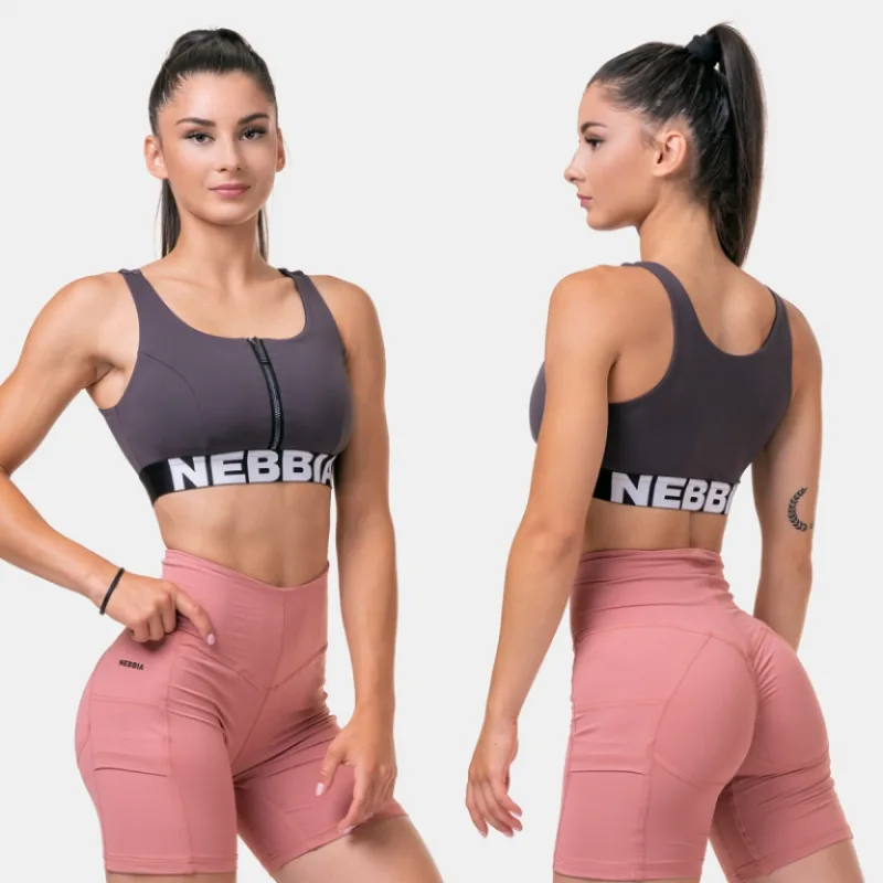 Športová podprsenka Smart Zip 578 Marron - NEBBIA Veľkosť: S