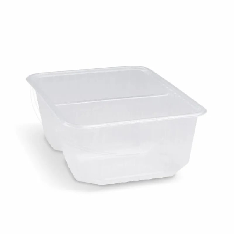 Vanička hranatá průhledná, 2dílná 1000 ml (PP) [50 ks] (PP591)