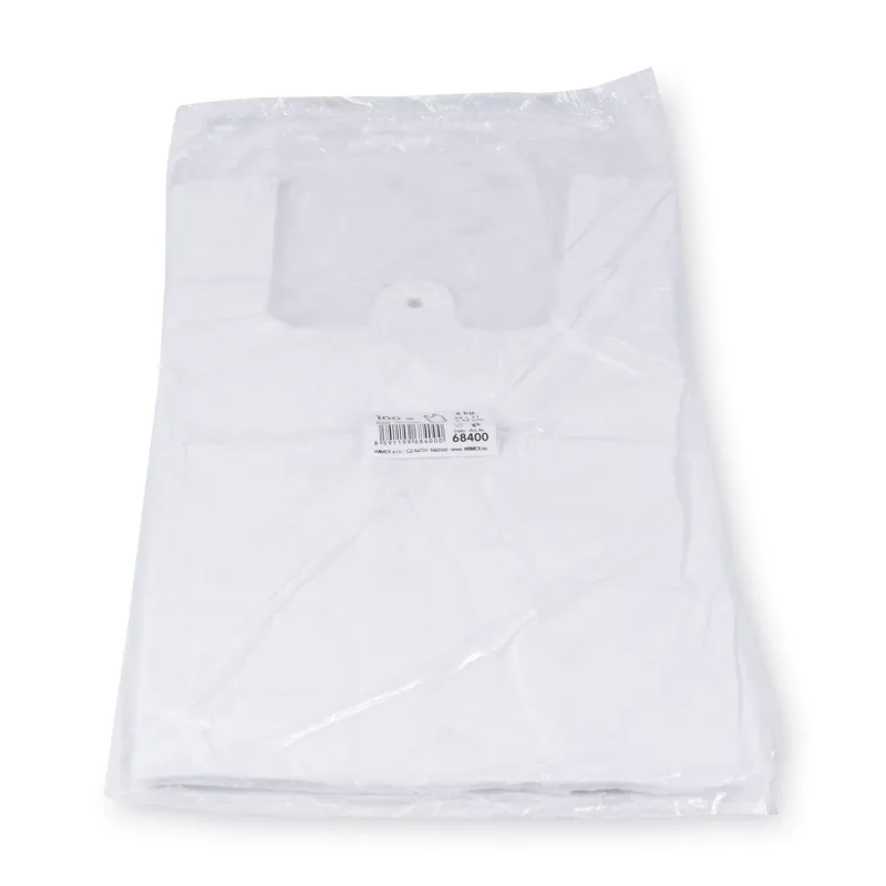 Tašky 4 kg (HDPE) bílé 24+11 x 44 cm [100 ks] (68400 - 10A)