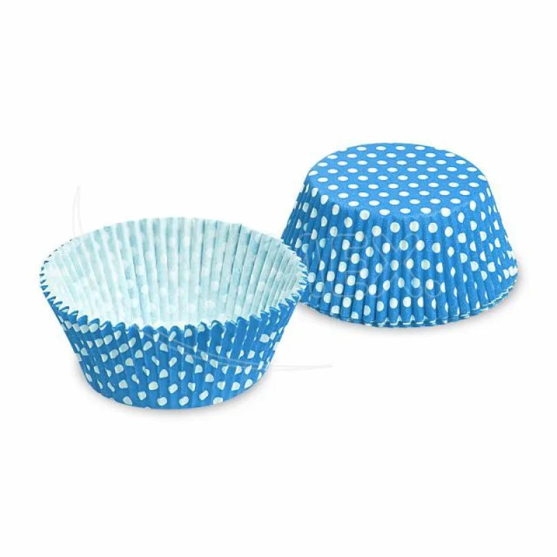 Cukrářské košíčky na muffiny, puntíky modré Ø 50 x 30 mm [40 ks] (65584)