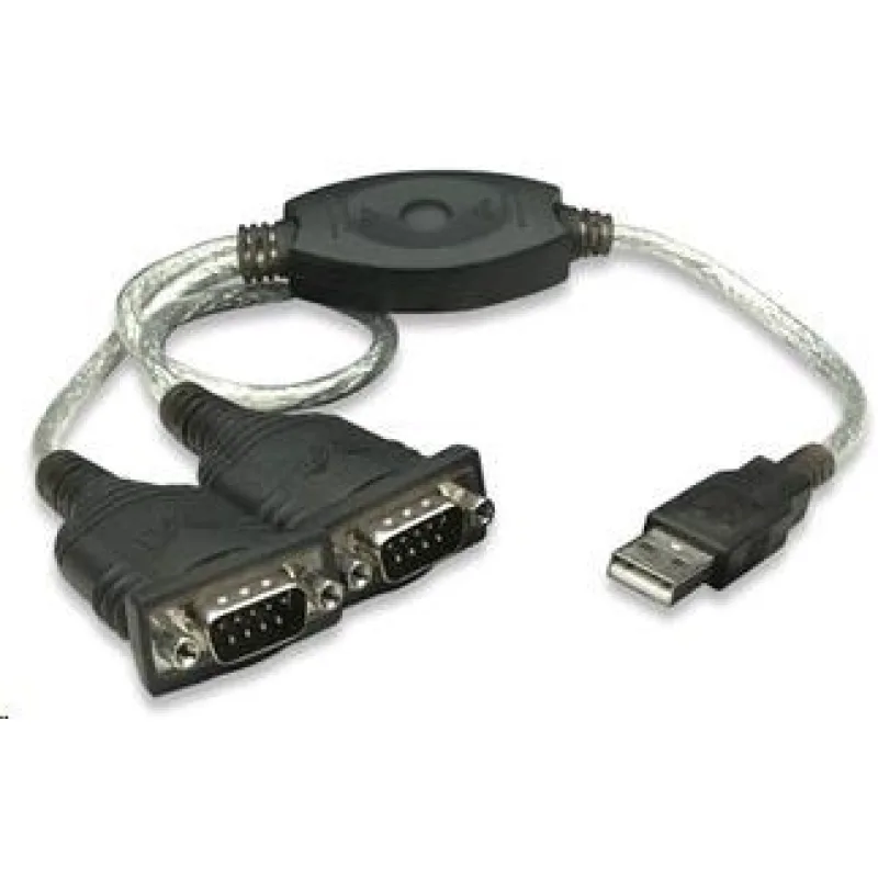 MANHATTAN prevodník z USB na 2x sériový port (USB AM/ DB9M(2), RS232)…