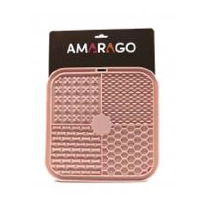 Amarago lízací podložka hranatá 20x20cm růžová 1 ks