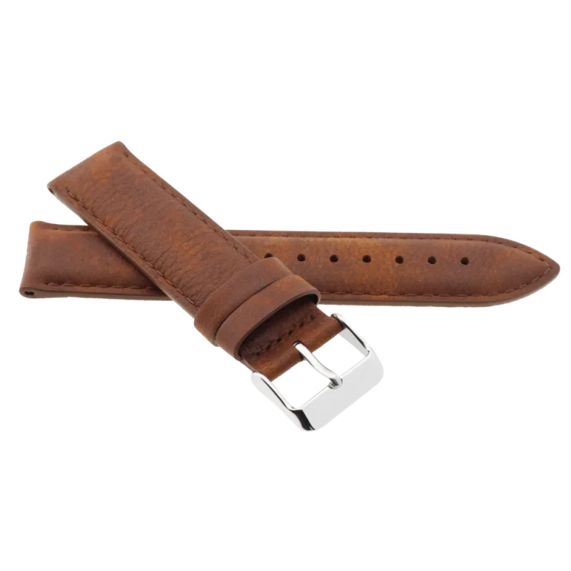 JVD Kožený unisex hnědý řemínek na hodinky R41903/22