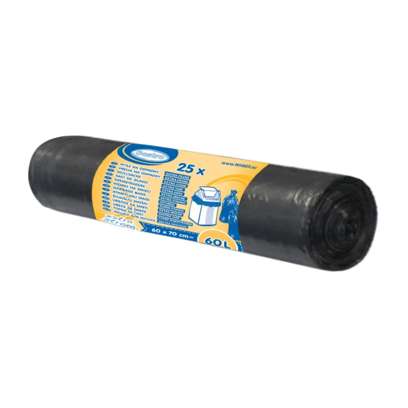 Sáčky do koše 60 l "extra pevné" černé 60 x 70 cm [25 ks] (69660 - 7A, P1)