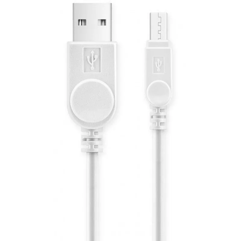 Aligator kábel microUSB predĺžený kon. 9mm Biely DAKAMUOUTWT