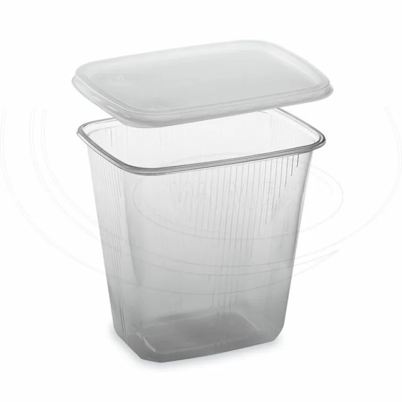 Miska hranatá průhledná 500 ml + víčko (PP) [2 x 250 ks] (PP507 - CH6N)