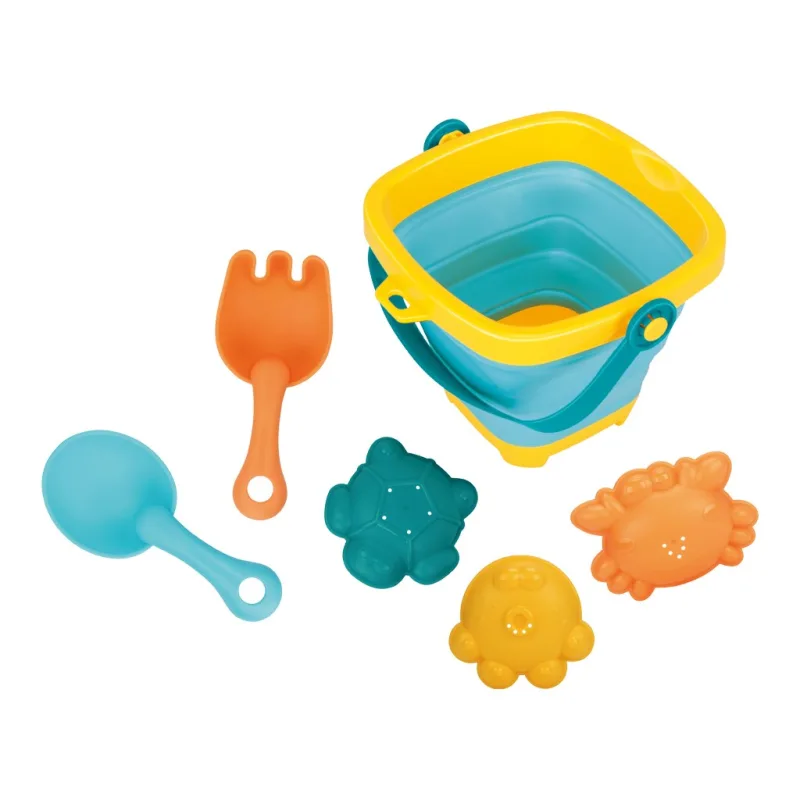 Skladacie vedierko a hračky do piesku Baby Mix – sada 5 ks