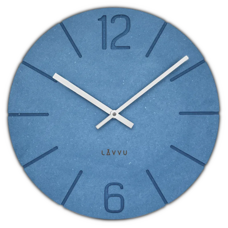 LAVVU Modré hodiny Natur vyrobené v Čechách ⌀34cm LCT5022