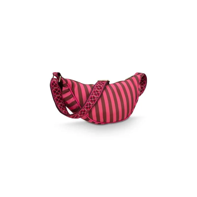 Pip Studio Freya Half Moon Cross Body Stripe kabelka, růžová