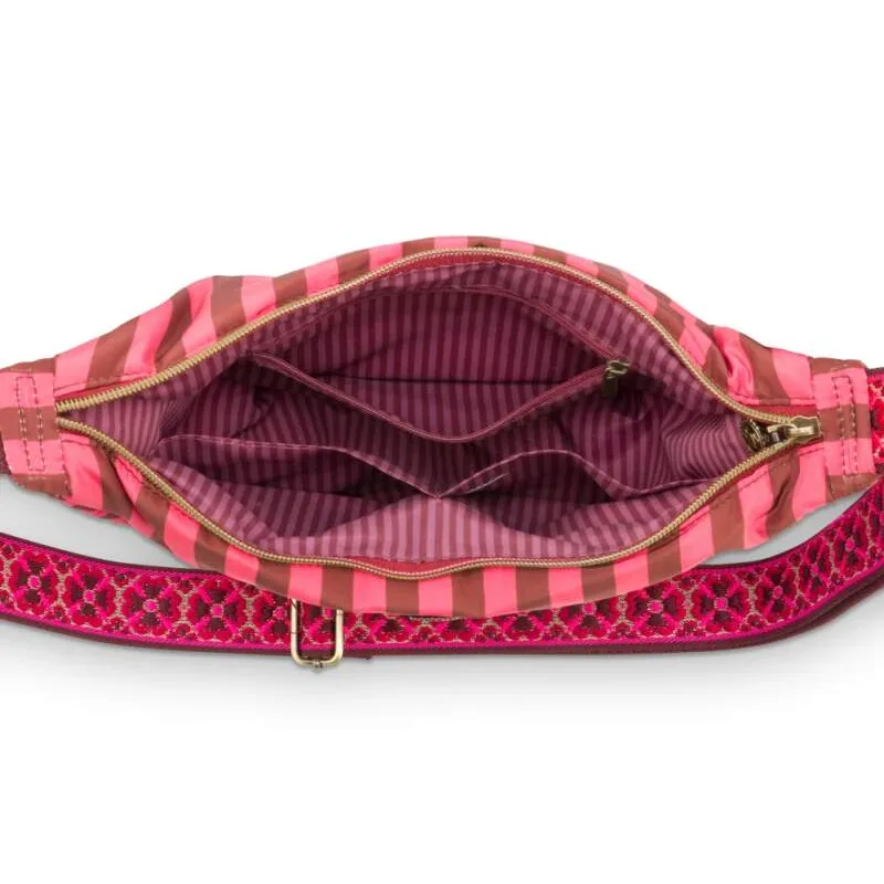 Pip Studio Freya Half Moon Cross Body Stripe kabelka, růžová