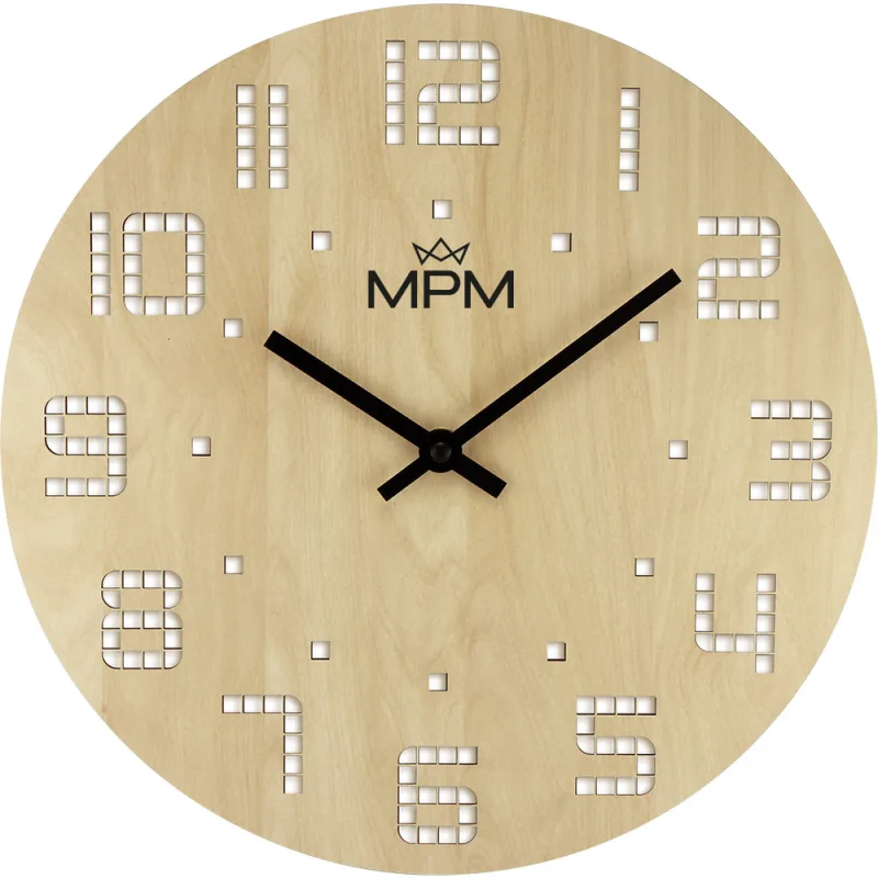 MPM Dřevěné nástěnné hodiny MPM Pixel - A E07M.4117.53