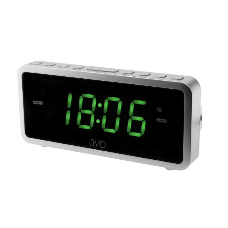 Digitální budík do sítě se zelenými LED svítícími čísly a vibracemi JVD SB701.3