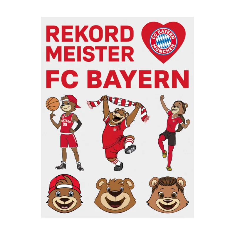 FC Bayern München - Bayern Mníchov sada tetovačiek (2 hárky v jednom balení) - SKLADOM