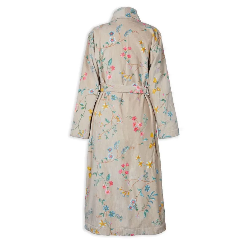 Pip Studio Les Fleurs bavlněný froté župan, khaki