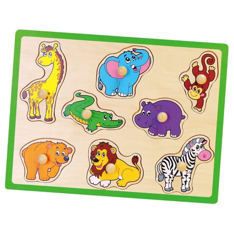 Detské drevené puzzle s úchytmi Viga ZOO