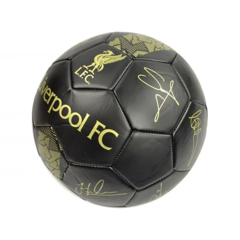 Liverpool futbalová lopta s podpismi čierna - SKLADOM