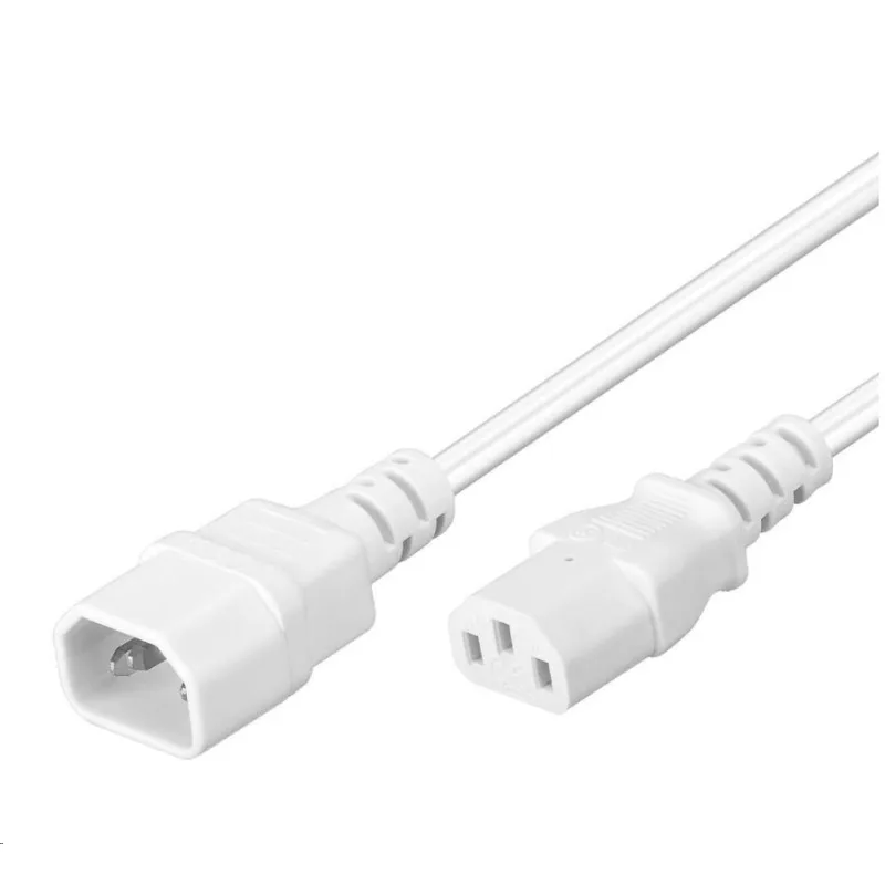 PREMIUMCORD Predlžovací kábel 230V, C13-C14, biely 2m kps2w