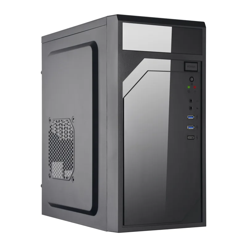 EUROCASE skříň ML M6-590B, Mini Tower, 1xUSB-C, 2x USB 3.0, 2x audio,…
