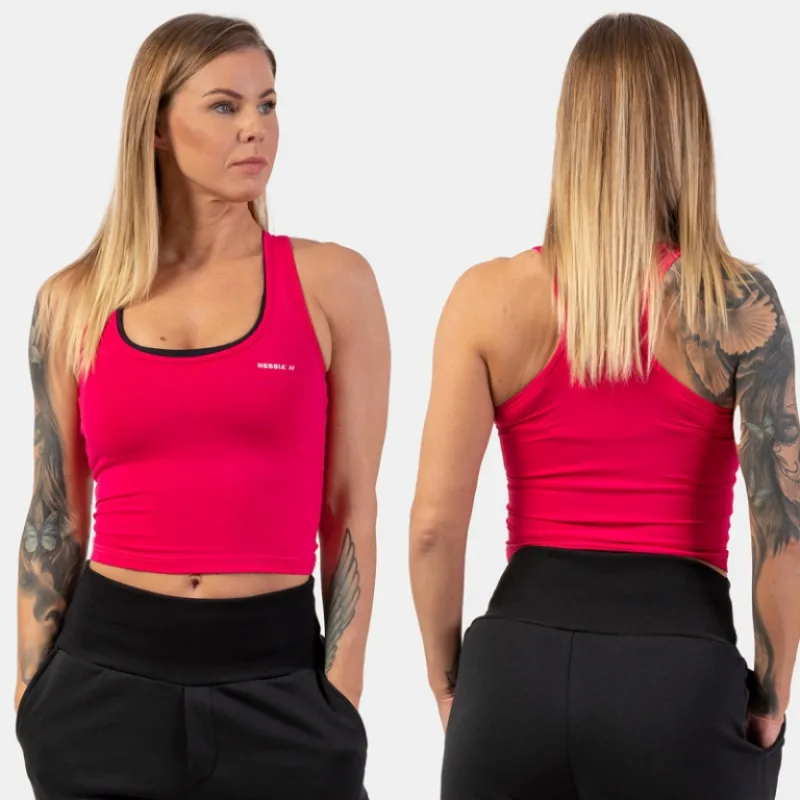 Dámske crop tielko 422 Pink - NEBBIA Veľkosť: S